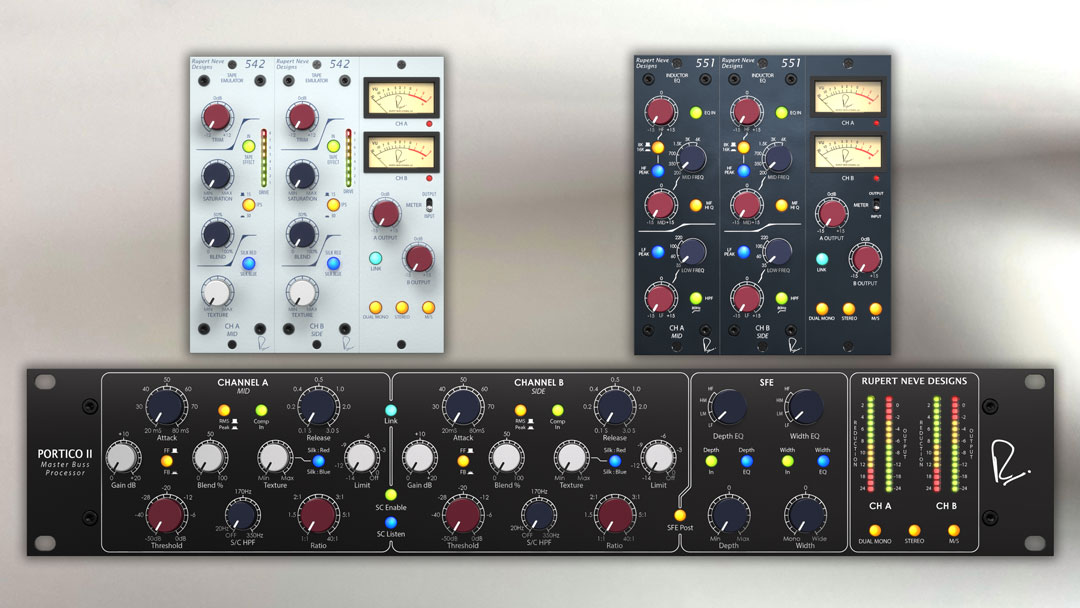 RND jumps into digital with plug-in editions of its Master Buss Processor, 551 Inductor EQ, and 542 Tape Emulator.