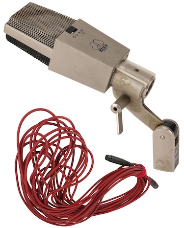 An AKG C414 EB large-diaphragm condenser mic used to record Freddie Mercury on multiple Queen albums. Photo: Propstore Auction.