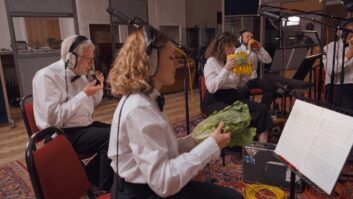 The London Vegetable Orchestra, in session inside Abbey Road Studio Two. Photo: Chipolte.