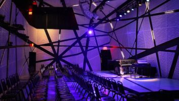 National Sawdust has updated its spatial audio system, augmenting its Meyer Sound Constellation system with NADIA processing and a Galileo Galaxy 816 Network Platform. Photo: Jordan Fields