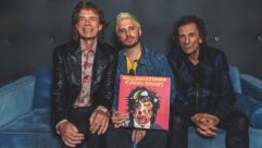 The Rolling Stones’ recent Foreign Tongues album marks the second time the band has worked with Watt, seen here with Mick Jagger and Ron Wood. Photo: Courtesy of Andrew Watt.