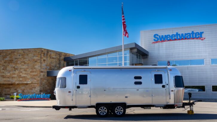 The instantly recognizable exterior, enclosing a highly customized interior, of the classic 25-foot Sweetwater Airstream travel trailer. Photo: Matthew Owen