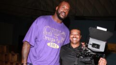 On-set with Shaq and Keith O'Derek. Photo: O'Derek.