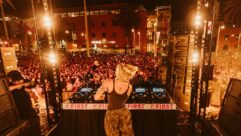 DJ Novah rocked the crowd in the round, surrounded by Outline Mantas systems deployed as monitors