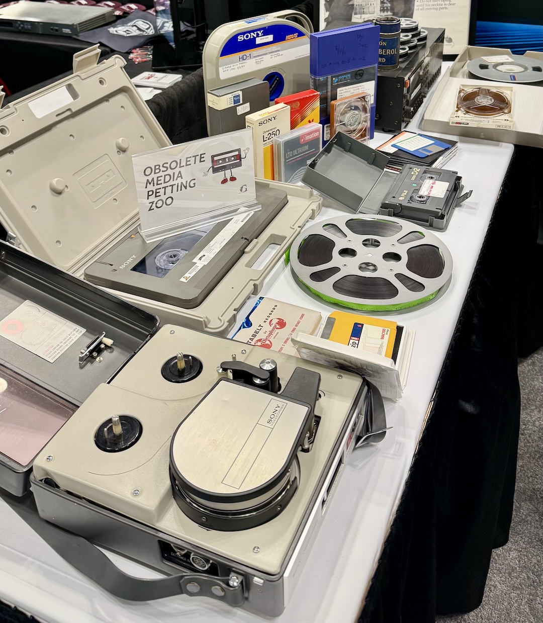 Exhibiting at NAB NY for the first time, media preservation specialists George Blood LP brought along an Obsolete Media Petting Zoo to help illustrate just some of the 211 different media formats the company can stabilize, backup and transfer.