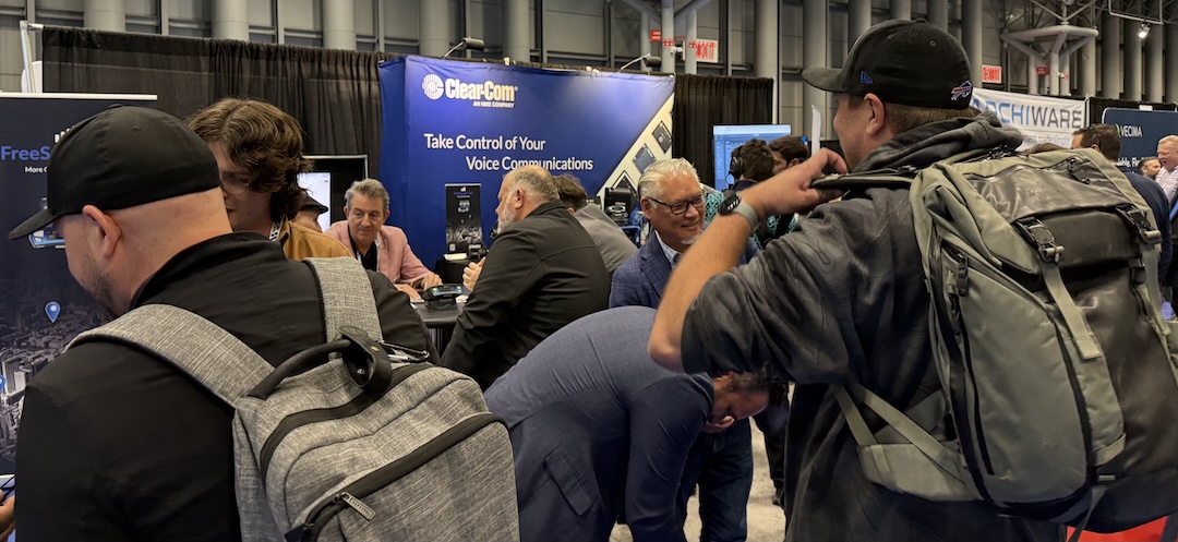 This busy moment at the Clear-Com booth was indicative of the entire NAB NY show floor throughout the first day, underlining how the industry converged to network and learn. 