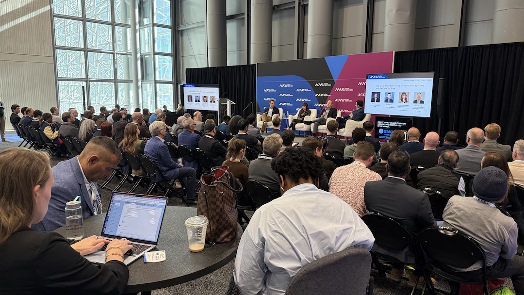 Education and industry insights were a crucial part of the show’s offerings, such as this well-attended panel on “The Great Media Reshuffling: Consolidation, Spin-Offs and the Battle for Scale,” featuring speakers from CNBC, J.P. Morgan, Apollo Global Management and Bank of America Securities.