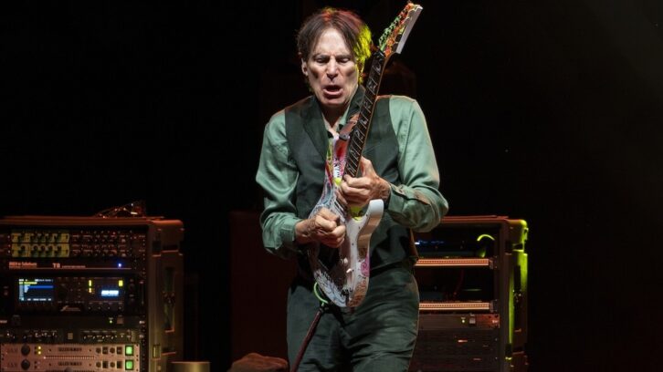 Steve Vai is currently on the road with BEAT, as seen here at Quarry Amphitheater at USC Santa Cruz, CA. Photo: Steve Jennings / Getty Images.