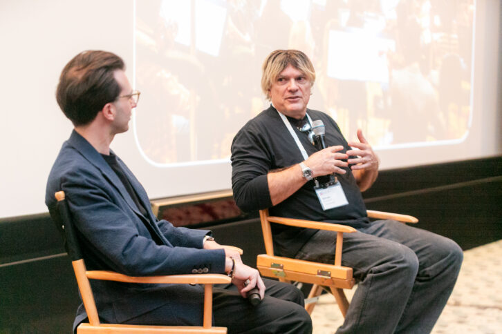 Avid’s Christopher Mallamaci talked with composer Simon Franglen about “Composing, Technology and the Final Mix of Avatar: Fire and Ash.” Photo by Dajuana Jones/smug mug.