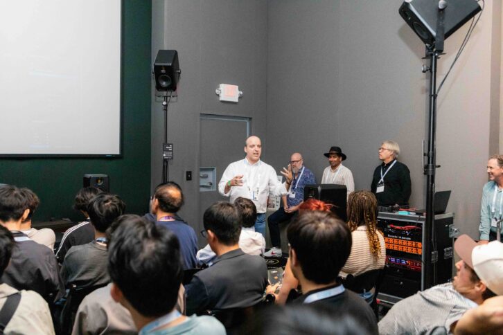 Dr. Nuno Fonseca of Sound Particles addressed the audience in a presentation titled “The Magic of Sound Particles—Sound Design, Music and Mixing.” Photo by Dajuana Jones/smug mug.