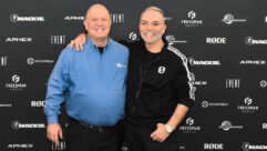 Wes Herron, president of Lectrosonics (left), and Peter Freedman AM, founder and owner of The Freedman Group.